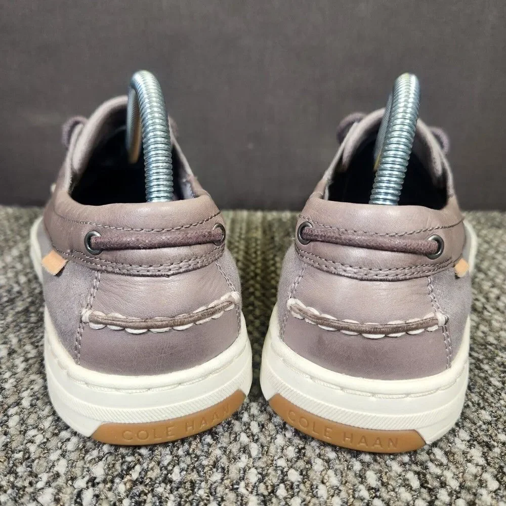 Cole Hann Grand 360 Mens Size 8.5M Grey Canvas Lace Up Casual Boat Shoes C32214